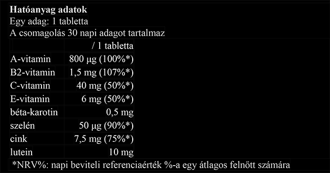 #nutriversum #eyecomplex #30tabletta #supplementsfacts