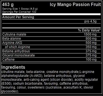 #icepump #463gramm #icyMango&Passionfruit #supplementfacts