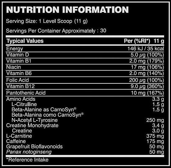 #OptimumNutrition #GoldStandardPreWorkout #330gramm #Kiwi #Supplementfacts