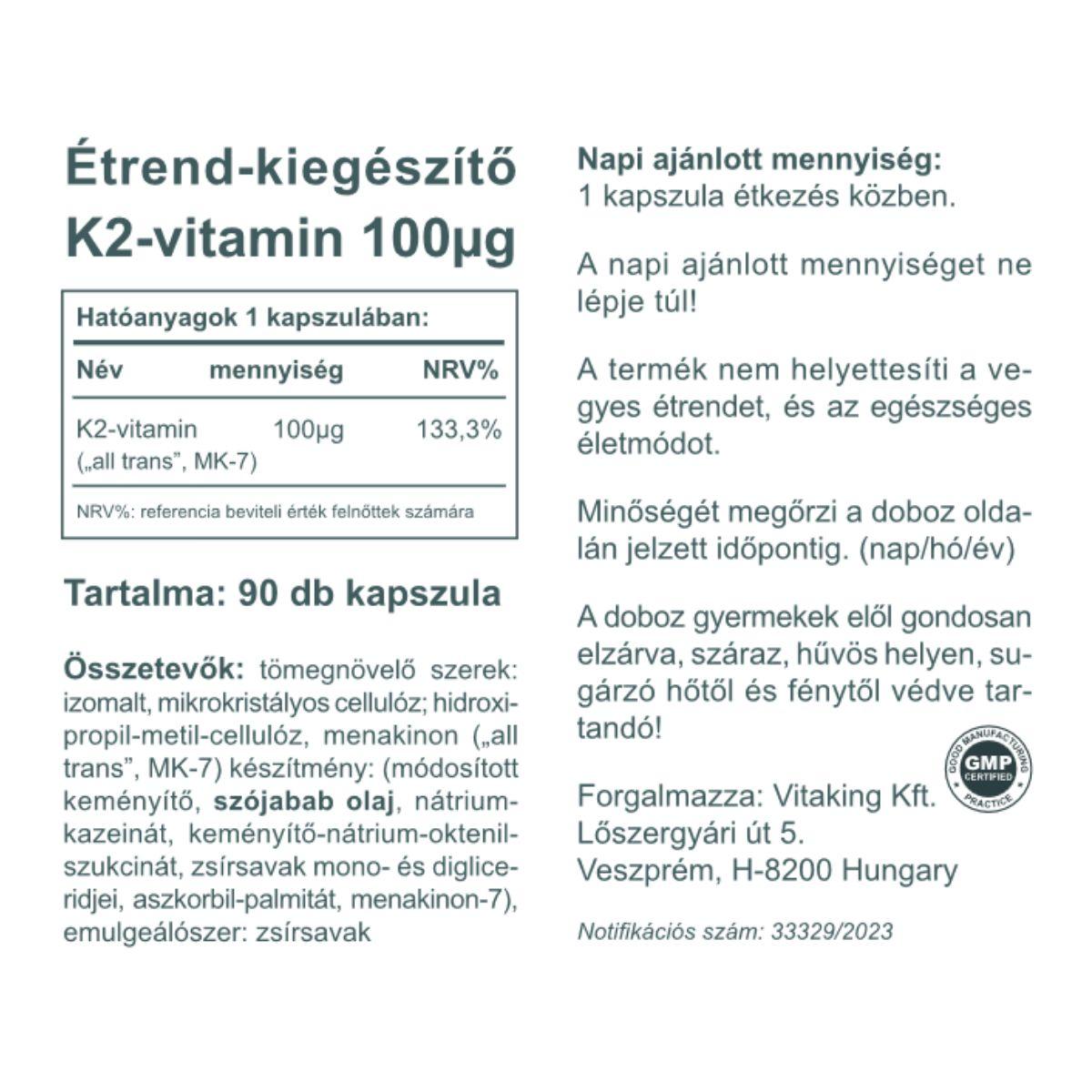 #Vitaking #K2 #Vitamin #100mcg #90kapszula #Supplementshouse