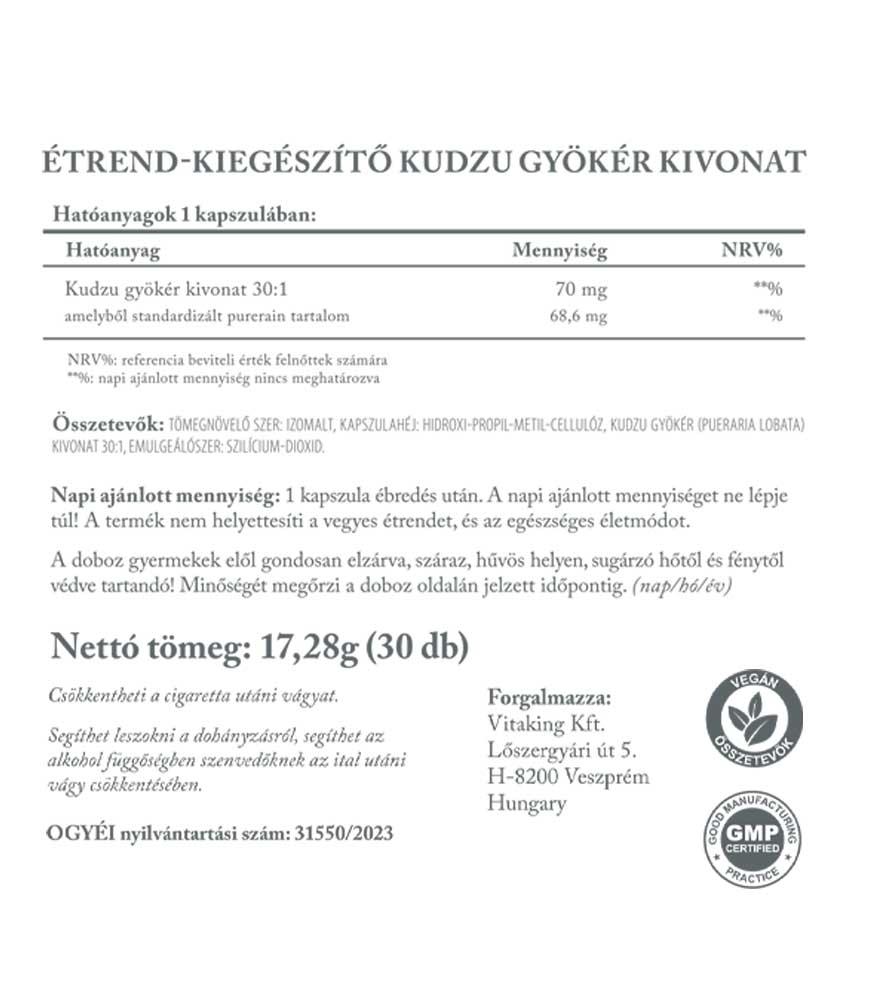 #Vitaking #Kudzu #Kivonat #2000mg #30kapszula #Supplementsfacts