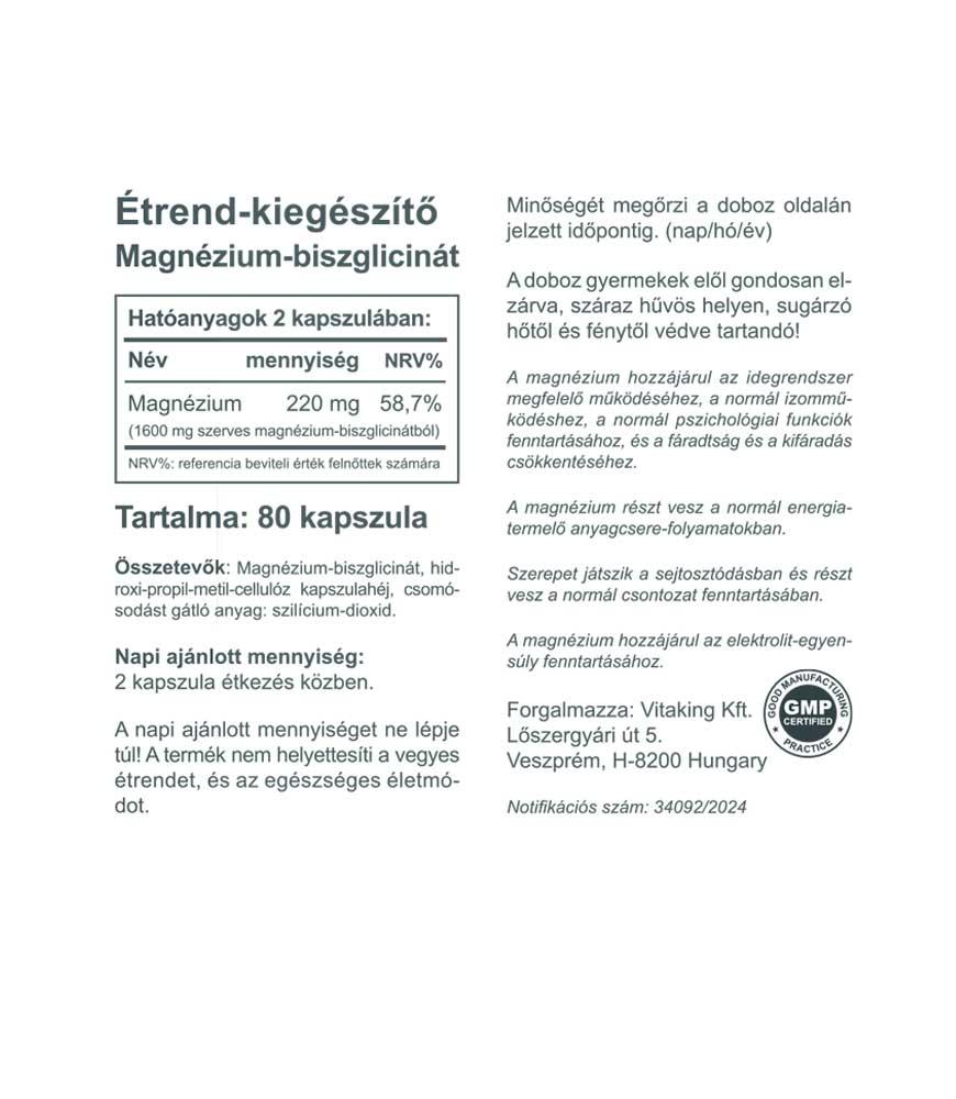 #Vitaking #Magnézium #Biszglicinát #80kapszula #suppelemntfacst