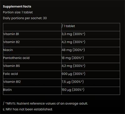 #nutriversum #vitaminBcomplex #30tabletta #supplementfacts