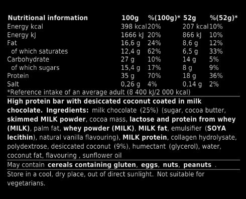 #Mars #BountyHighProteinBar #52gramm #Supplementfacts