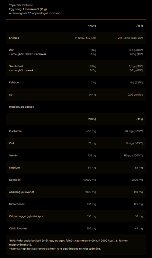 #Nutriversum #CollagenHeaven #300gramm #Chocolate #Supplementfacts
