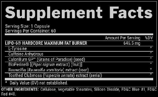 xnutrex #lipo6hardcore #60kapszula #supplementsfacts