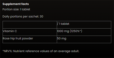 #nutriversum #vitaminC #30tabletta #supplementfacts