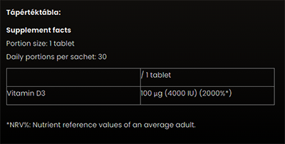 #nutriversum #vitaminD3 #30tabletta #supplementfacts