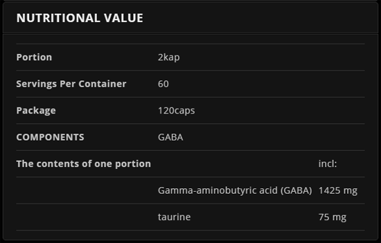 #Allnutrition #GABA #120kapszula #Supplementfacts