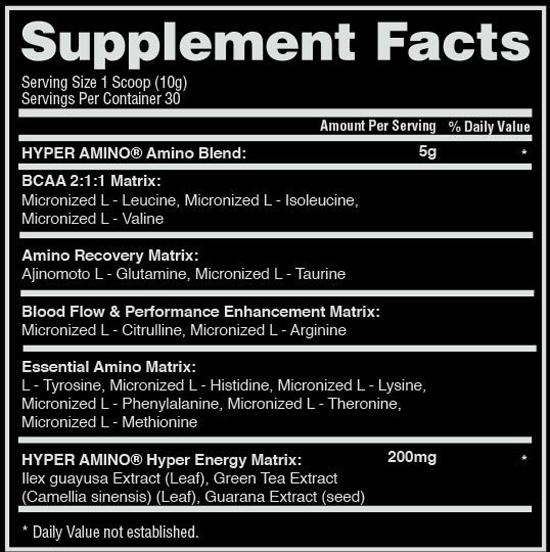 #GaspariNutrition #HyperAmino #300gramm #FruitPunch #Supplementfacts