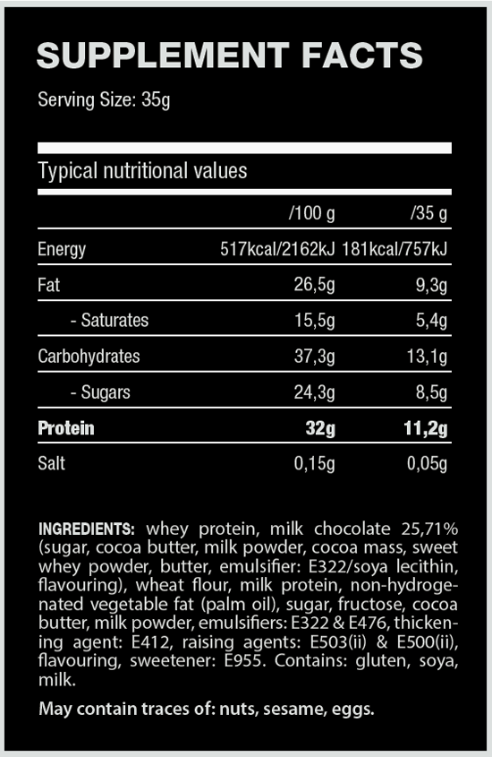 #QNT #ProteinWafer #35gramm #BelgianChocolate #Supplementfacst