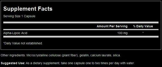 #Swanson #AlphaLipoicAcid #100mg #120kapszula #Supplementfacts